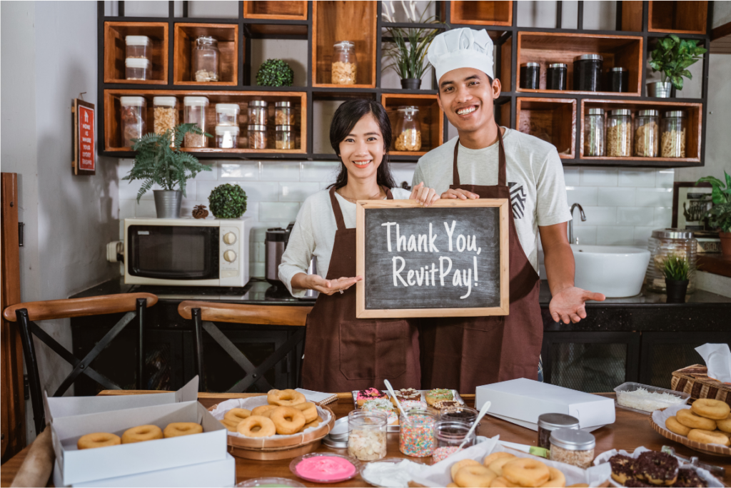 Bakery owners thanking RevitPay